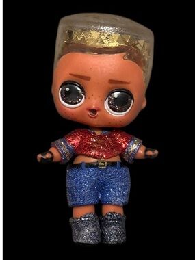 Glitter Doll Lol Surprise Figure with Red Top & Blue Shorts colour change hair